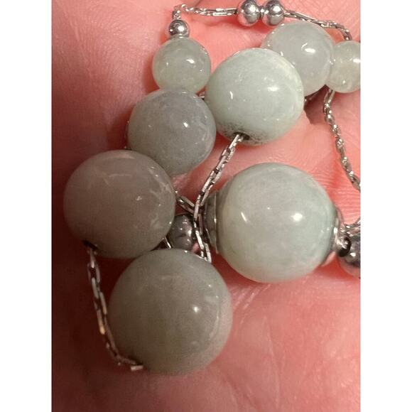 Burmese jade adjustable bolo sterling silver bracelet - Picture 15 of 15